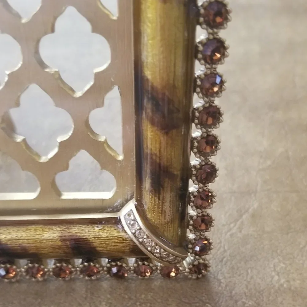 RARE JAY STRONGWATER EMILIA LEOPARD JUNGLE SAFARI PAVE CRYSTAL ENAMEL GOLD FRAME